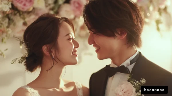 幸せな結婚式の瞬間