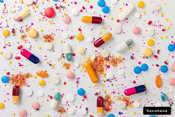 カラフルな薬と粒