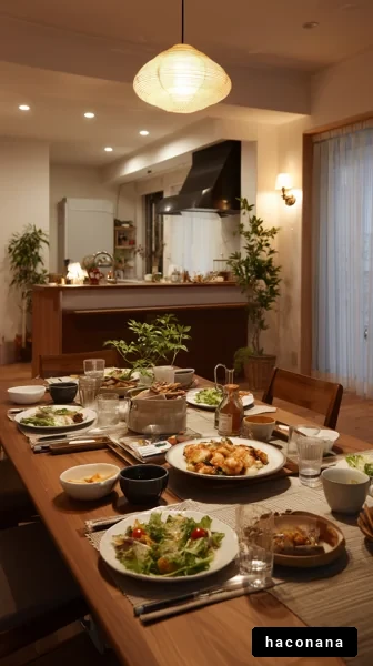 家庭の晩ごはんの風景