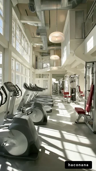 明るいジムの内部