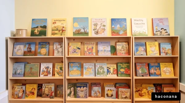 カラフルな絵本の棚
