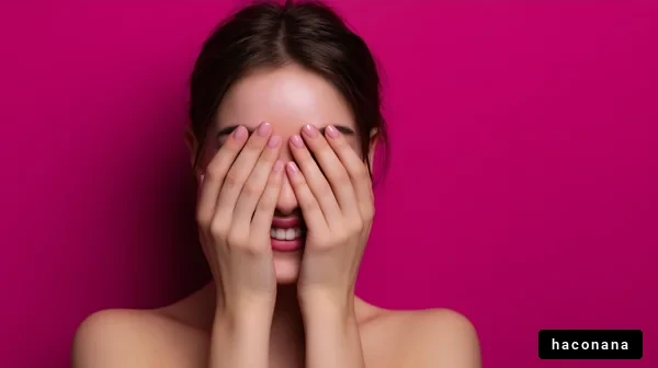 笑顔を隠す女性