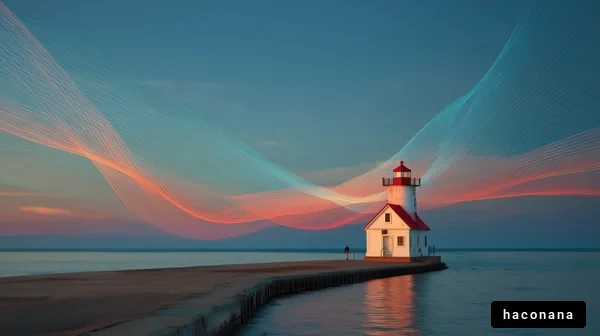 灯台と美しい夕景