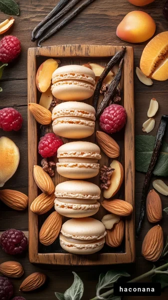 美味しいマカロンと果物