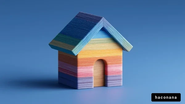 カラフルな家の模型