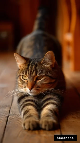 リラックスした猫のポーズ