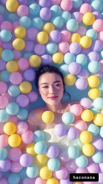 カラフルなボールに囲まれて