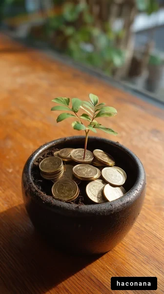 コインと植物の共生