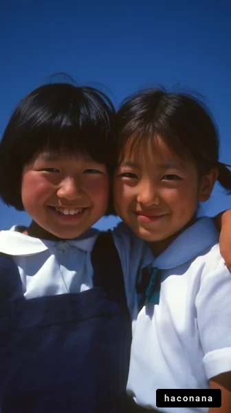 笑顔の二人の友達