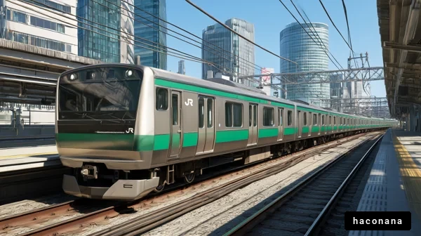 近代的な都市の鉄道風景