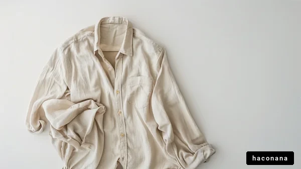 シンプルなベージュのシャツ