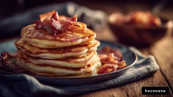 贅沢なパンケーキの朝食
