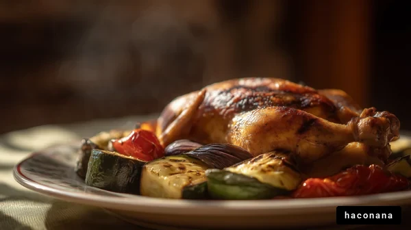 グリルした鶏肉と野菜