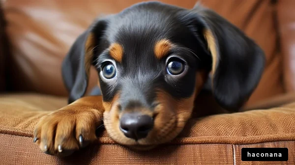 かわいい子犬が座っている