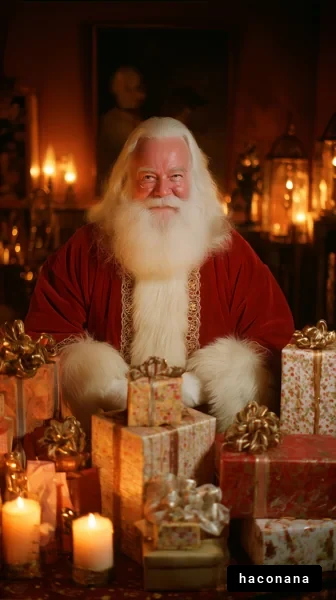 クリスマスのサンタと贈り物