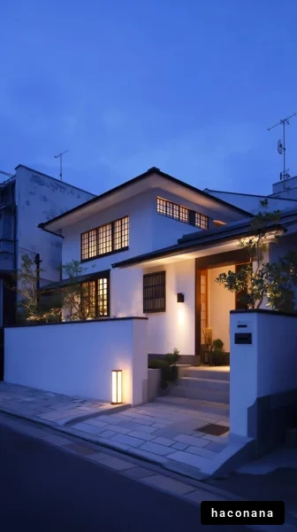 夜の美しい住宅外観