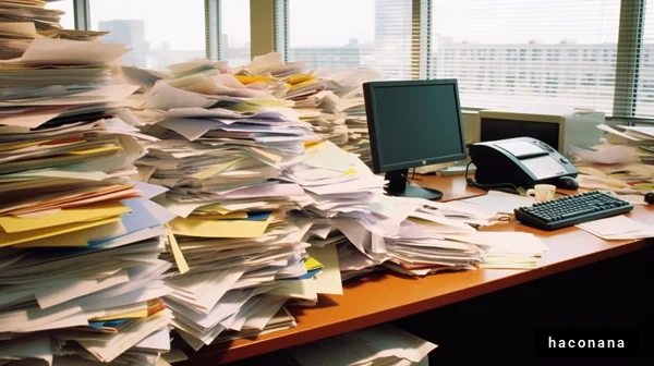 整理されていないオフィスの風景