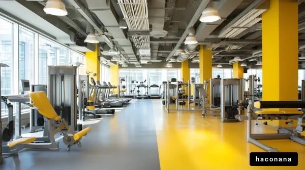 明るいジムの内部風景