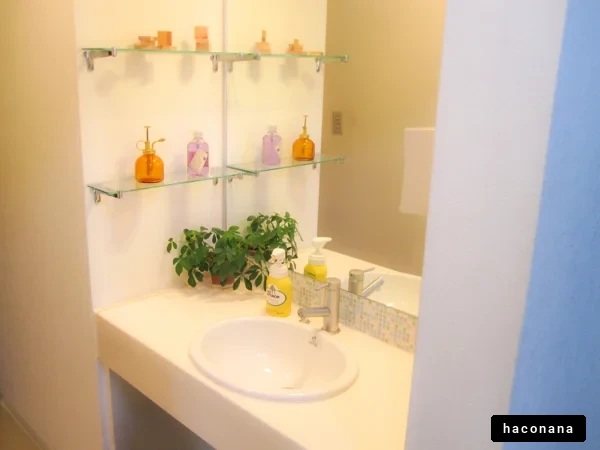清潔感あふれる洗面所