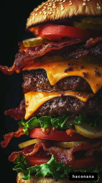 ボリューム満点のハンバーガー