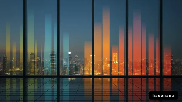 夜景とグラフの景色