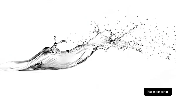 水のしぶきと波