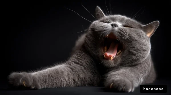 あくびをする猫のひととき