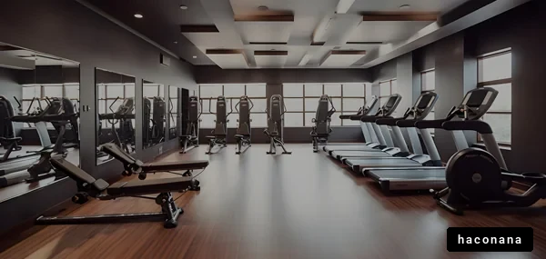 モダンなジムの設備