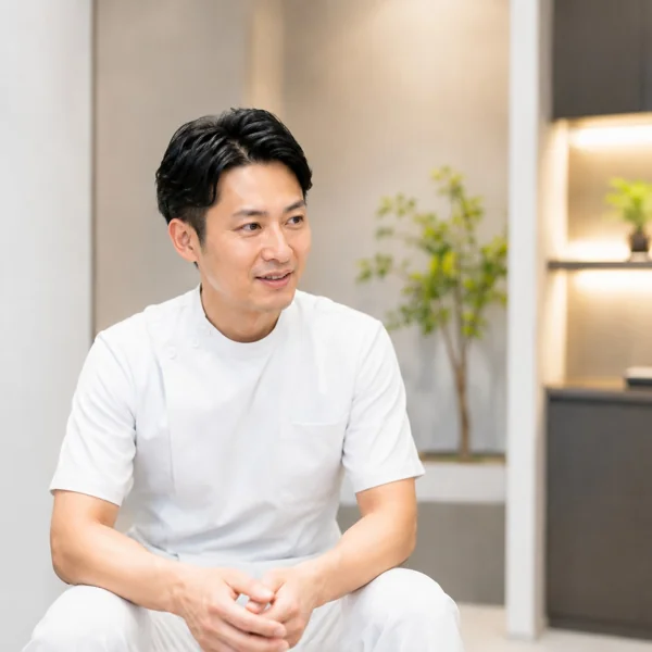 白衣の男性医療従事者