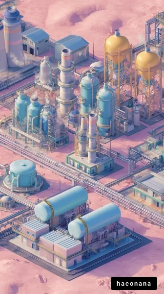 工業施設の空撮風景