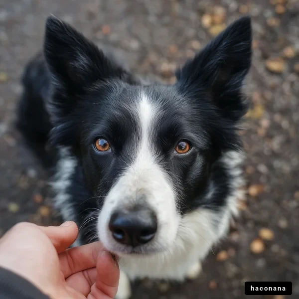 触れ合う犬と人