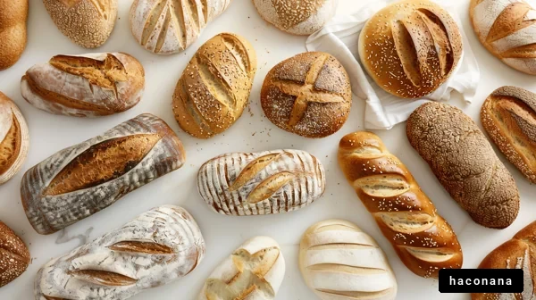 多様なパンの盛り合わせ