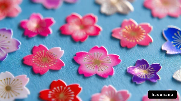 カラフルな桜の装飾