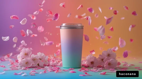 春の花とカップの景色