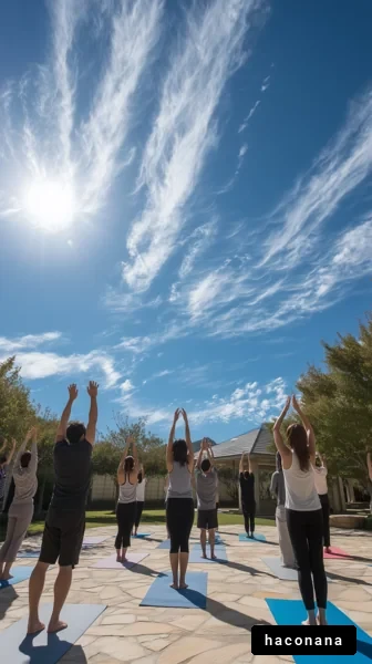 屋外で行うヨガの時間