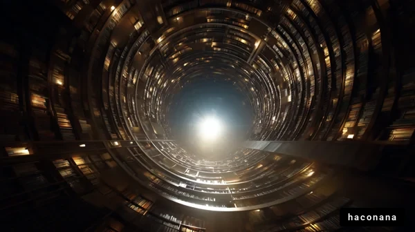 幻想的な図書館の内部