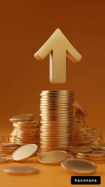 成長を象徴するコインと矢印