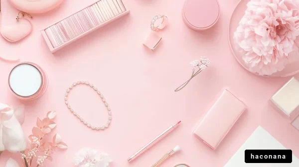 ピンクの美しいモダンな小物