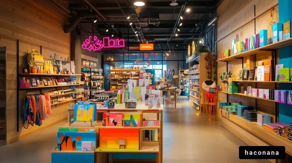 カラフルな雑貨店の内部