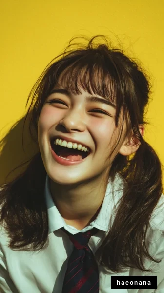 明るく笑う青春の顔