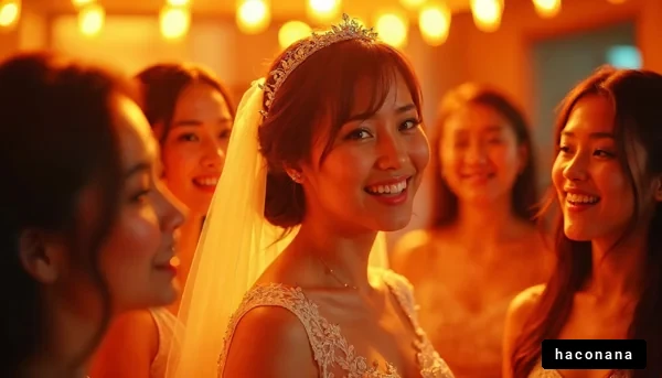 明るい結婚式の女性たち