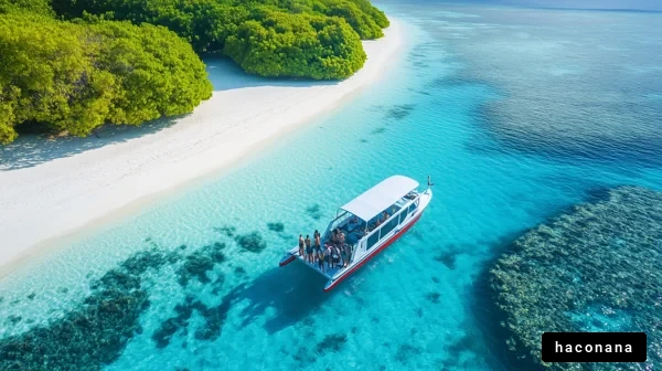 美しい砂浜とボート