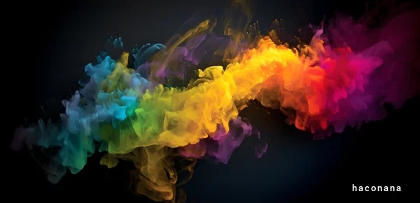 カラフルな煙の流れ