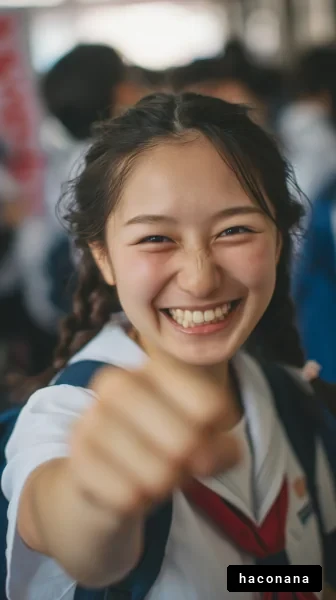 明るい学生の笑顔