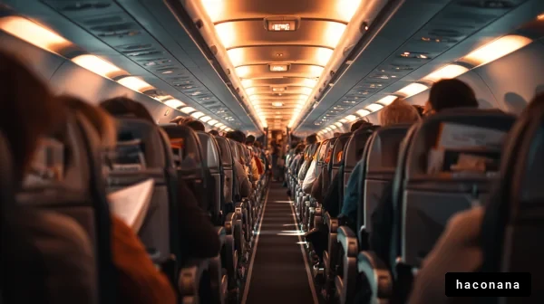 飛行機の客室風景