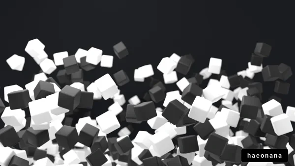 白と黒の立方体の群れ
