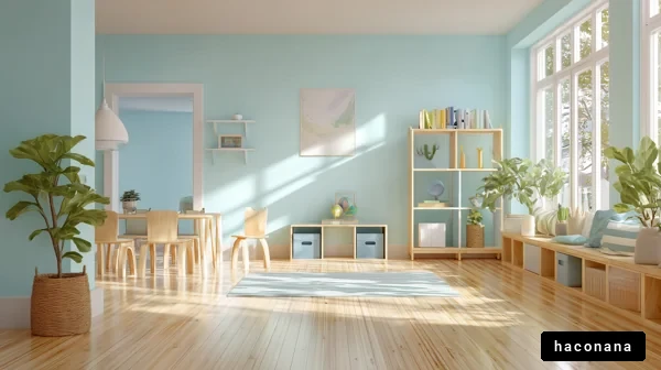 明るいリビングルームの風景