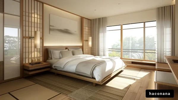 明るい和室の寝室