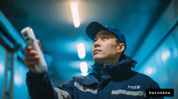 作業現場での男性