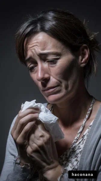 悲しみに暮れる女性